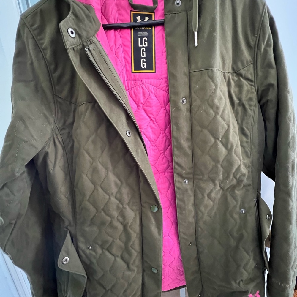 Under Armour Olive Utility Jacket with Pink Lining